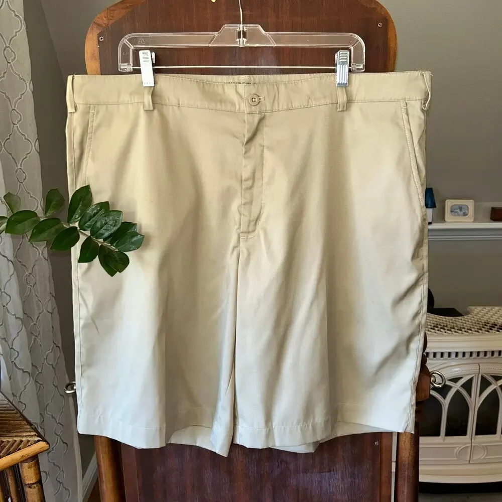 Nike Golf Khaki Chino Shorts Fit Dry Size 40 Preppy Casual Performance